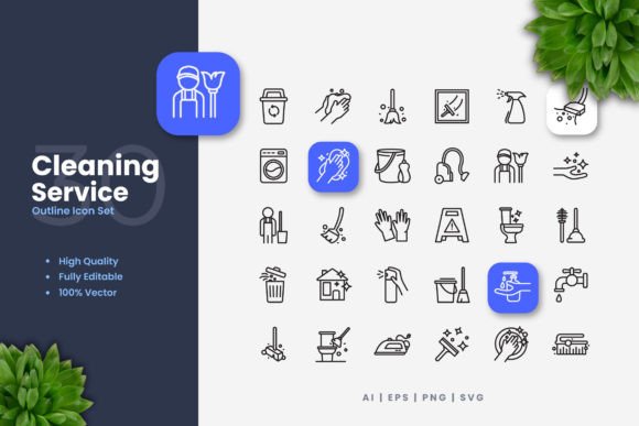 Enhance Your Brand with Cleaning Service Icons