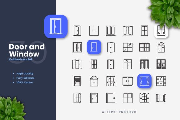 Enhance Your Design Projects with Door and Window Icons: A Versatile Solution for Modern Creators