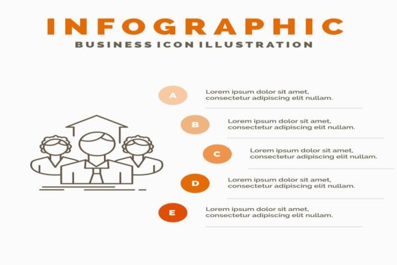 Infographics Business Team: Elevating Corporate Communication with Line Gray and Orange Vector Design