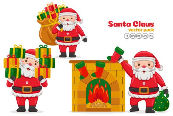 Santa Claus Characters Vector Pack 07: A Versatile Tool for Creative Projects