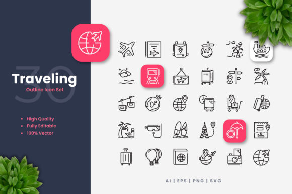 Travel Icons: A Versatile and Customizable Solution for Your Design Needs