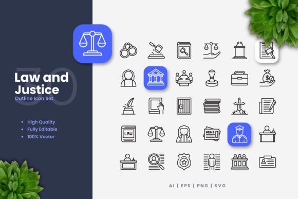 Unlocking Creativity with Law and Justice Icons: A Versatile Design Solution